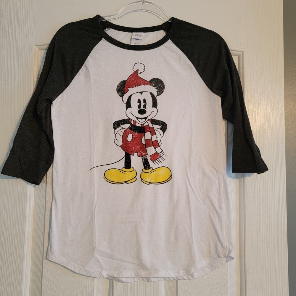 Disney Christmas Mickey Mouse 3/4 sleeve